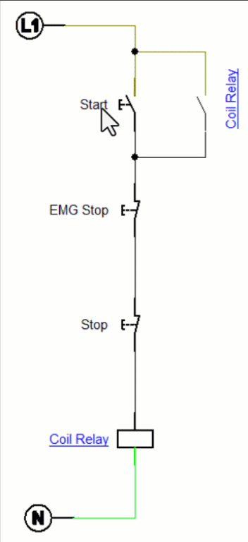 Start-stop motor control circuit.